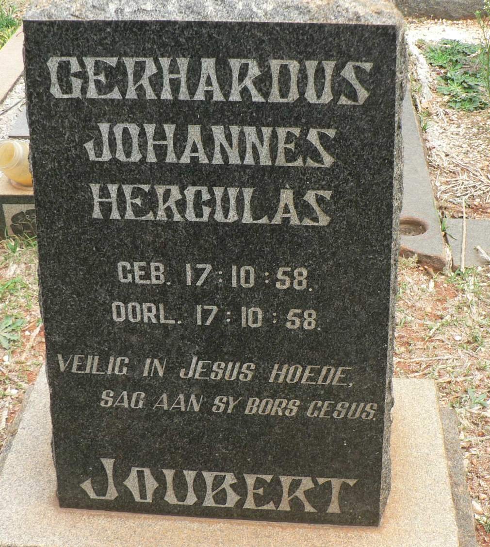 JOUBERT Gerhardus Johannes Herculas 1958-1958