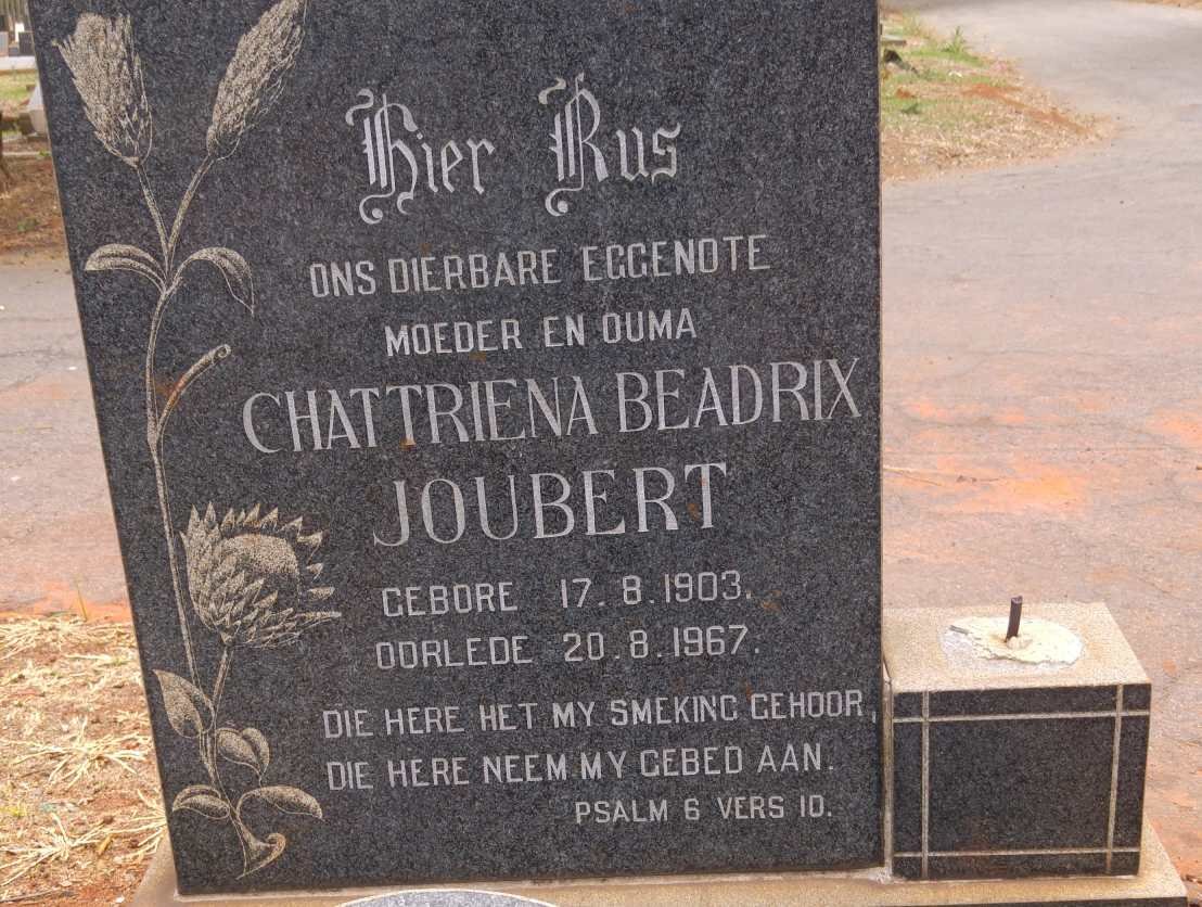 JOUBERT Chattriena Beadrix 1903-1967