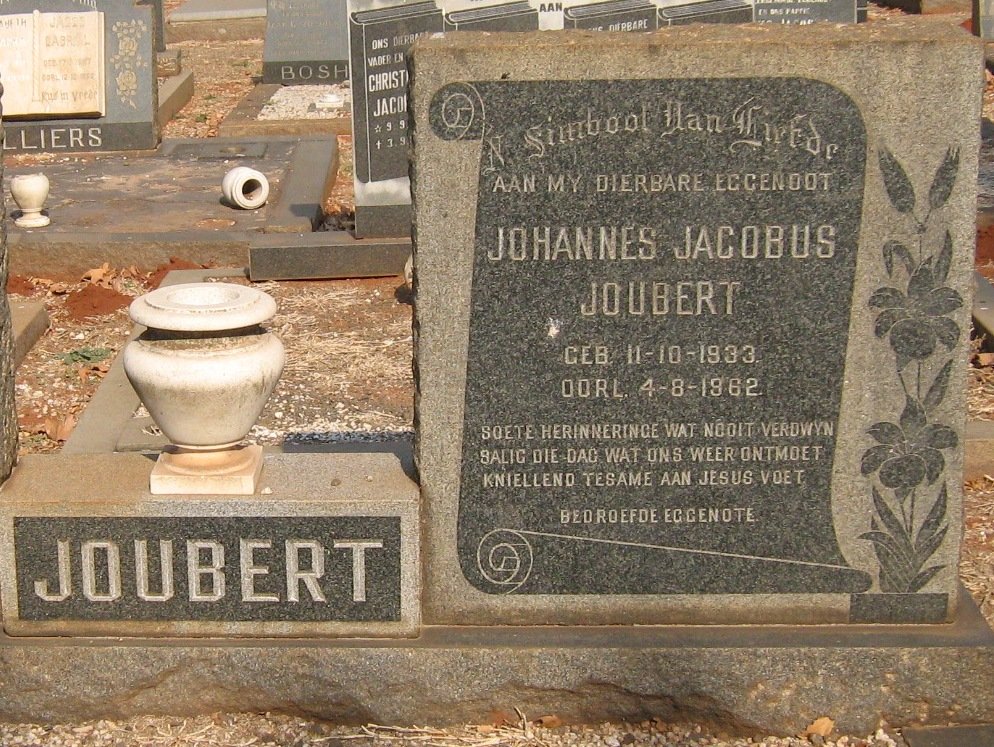 JOUBERT Johannes Jacobus 1933-1962