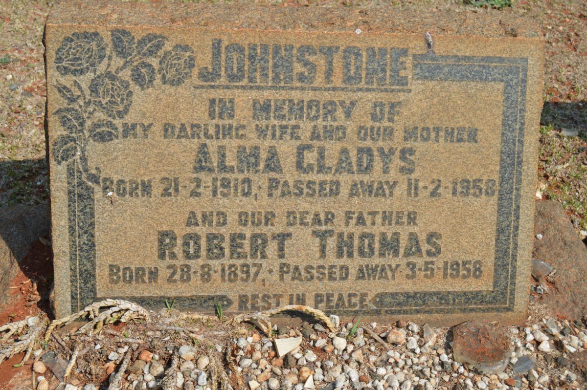 JOHNSTONE Robert Thomas 1897-1958 &amp; Alma Gladys 1910-1958