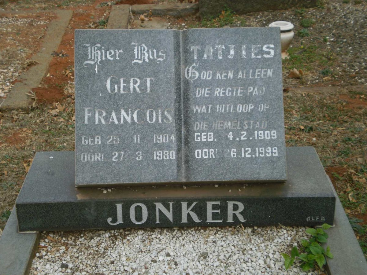 JONKER Gert Francois 1904-1980 :: JONKER Tatjies 1909-1999