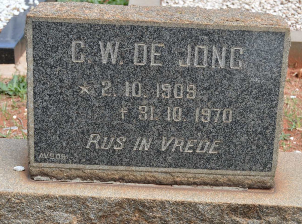 JONG C.W., de 1909-1970