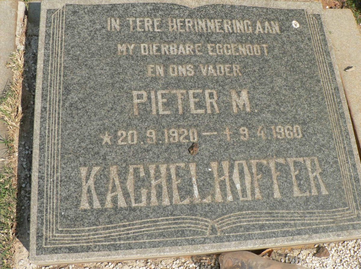 KACHELHOFFER Pieter M. 1920-1960