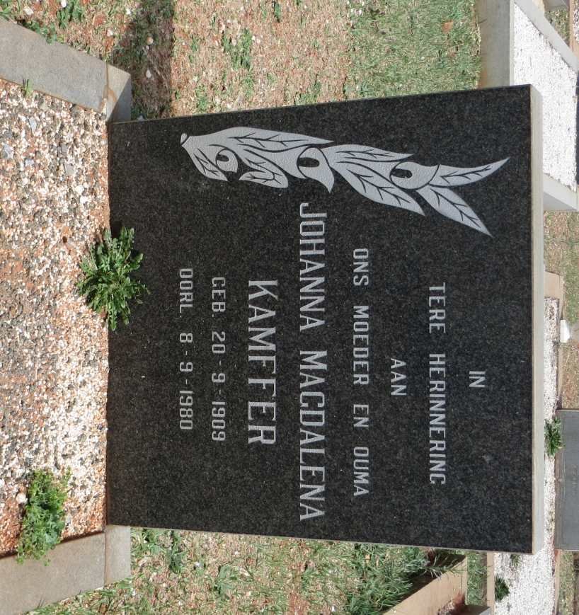 KAMFFER Johanna Magdalena 1909-1980