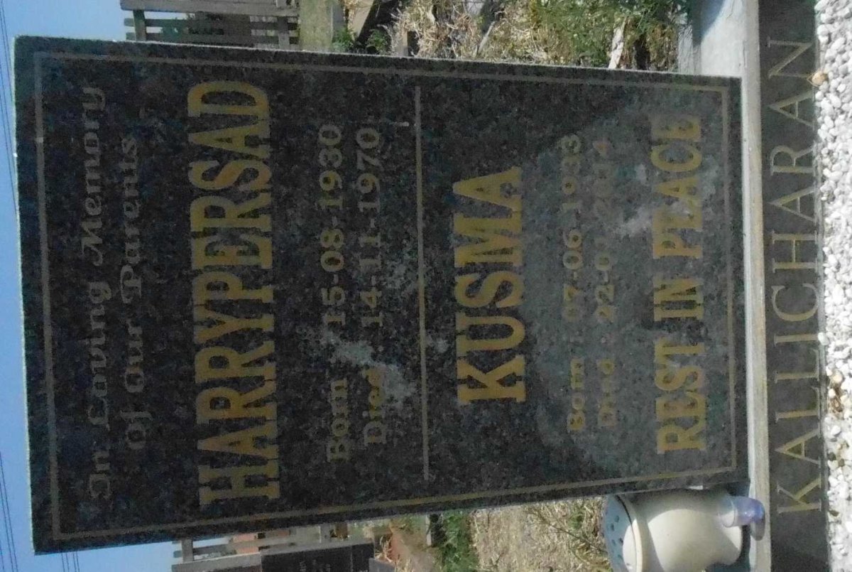 KALLICHARAN Harrypersad 1930-1970 &amp; Kusma 1933-2014