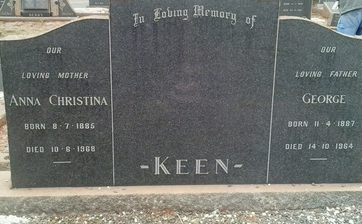 KEEN George 1887-1964 &amp; Anna Christina 1885-1968
