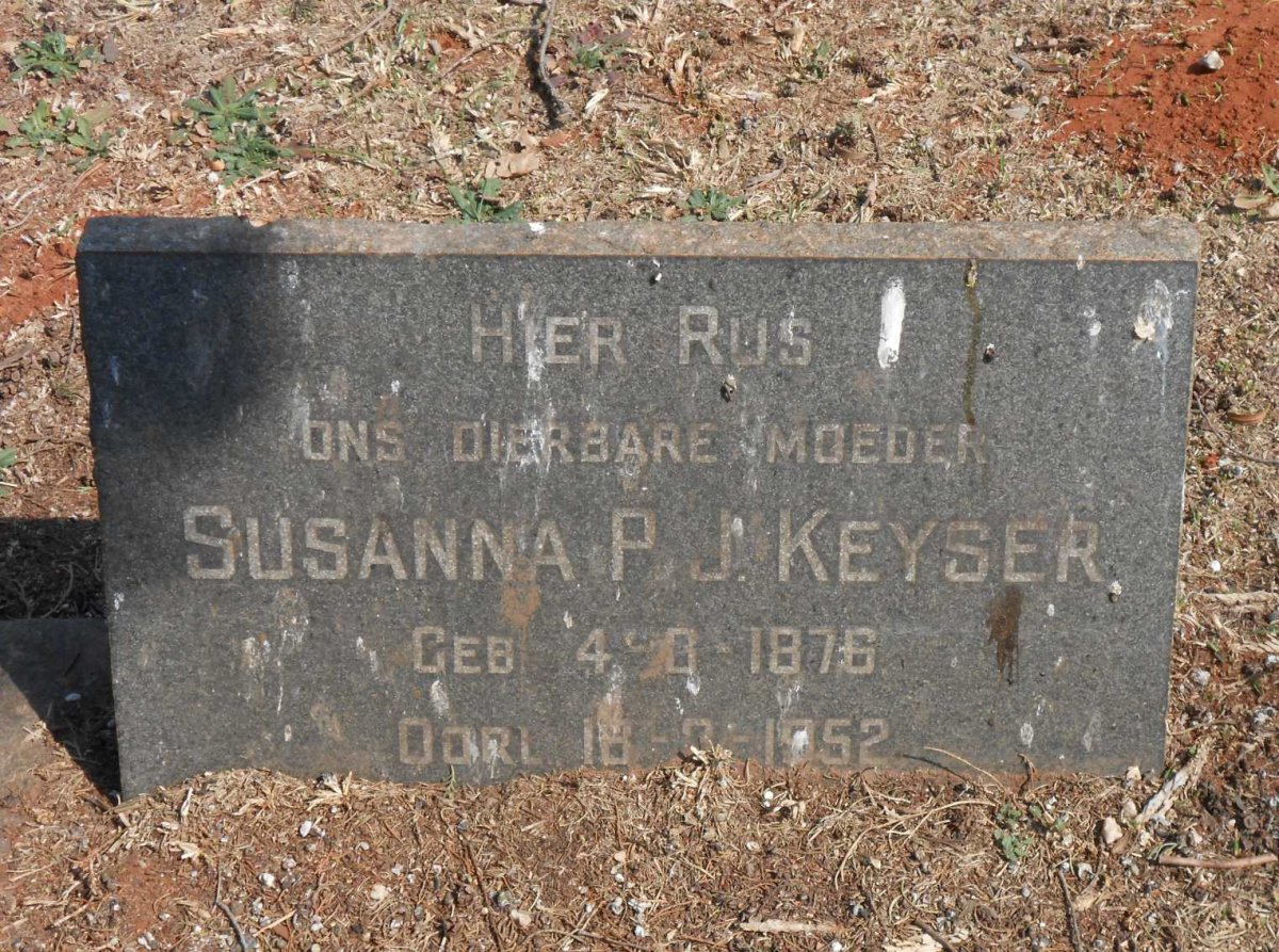 KEYSER Susanna P.J. 1876-1952