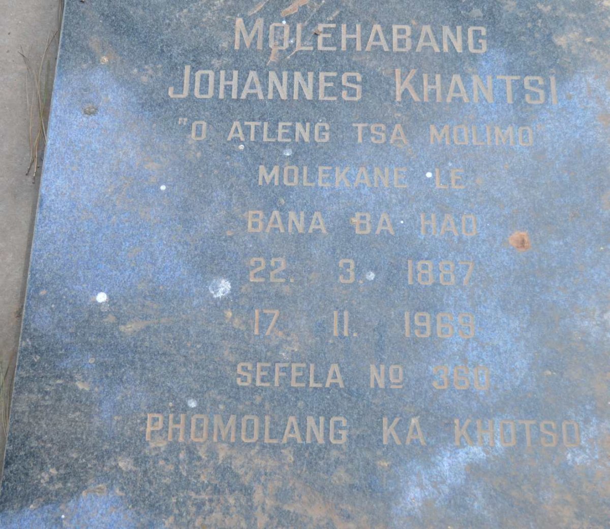 KHANTSI Molehabang Johannes 1887-1969