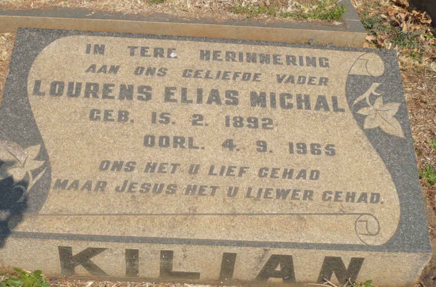 KILIAN Lourens Elias Michal 1892-1965