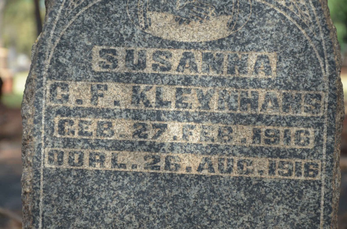 KLEYNHANS Susanna G.F. 1916-1916