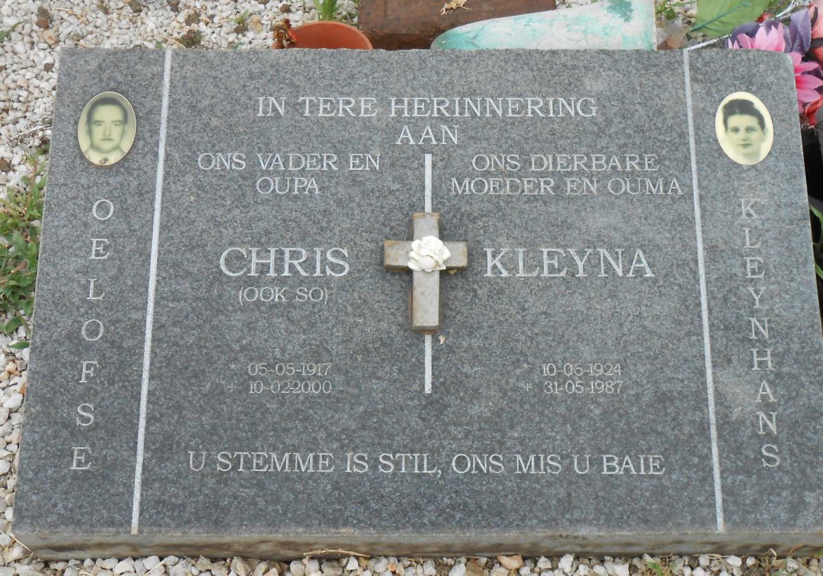 OELOFSE Chris 1917-2000 & Kleyna KELYNHANS 1924-1987