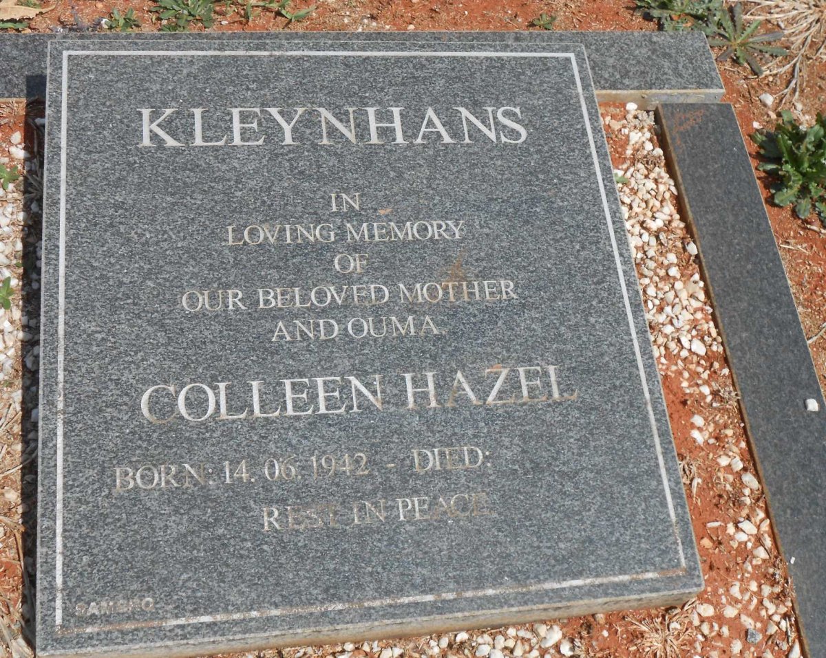 KLEYNHANS Colleen Hazel 1942-