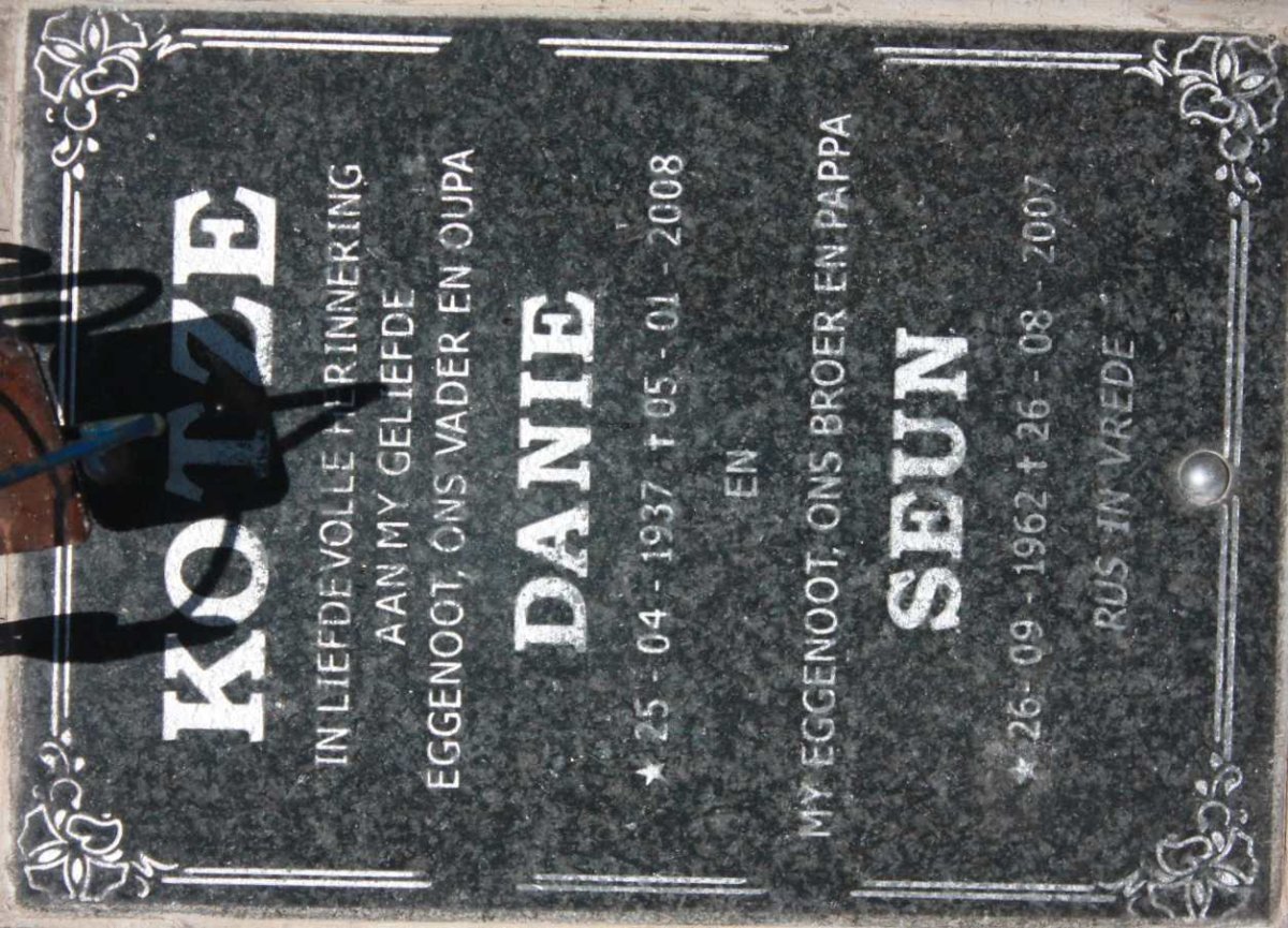 KOTZE Danie 1937-2008 :: KOTZE Seun 1962-2007