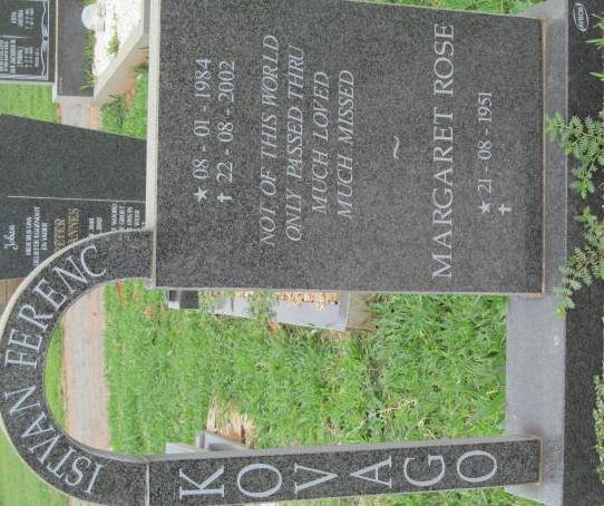 KOVAGO Istvan Ferenc 1984-2002 :: KOVAGO Margaret Rose 1951-