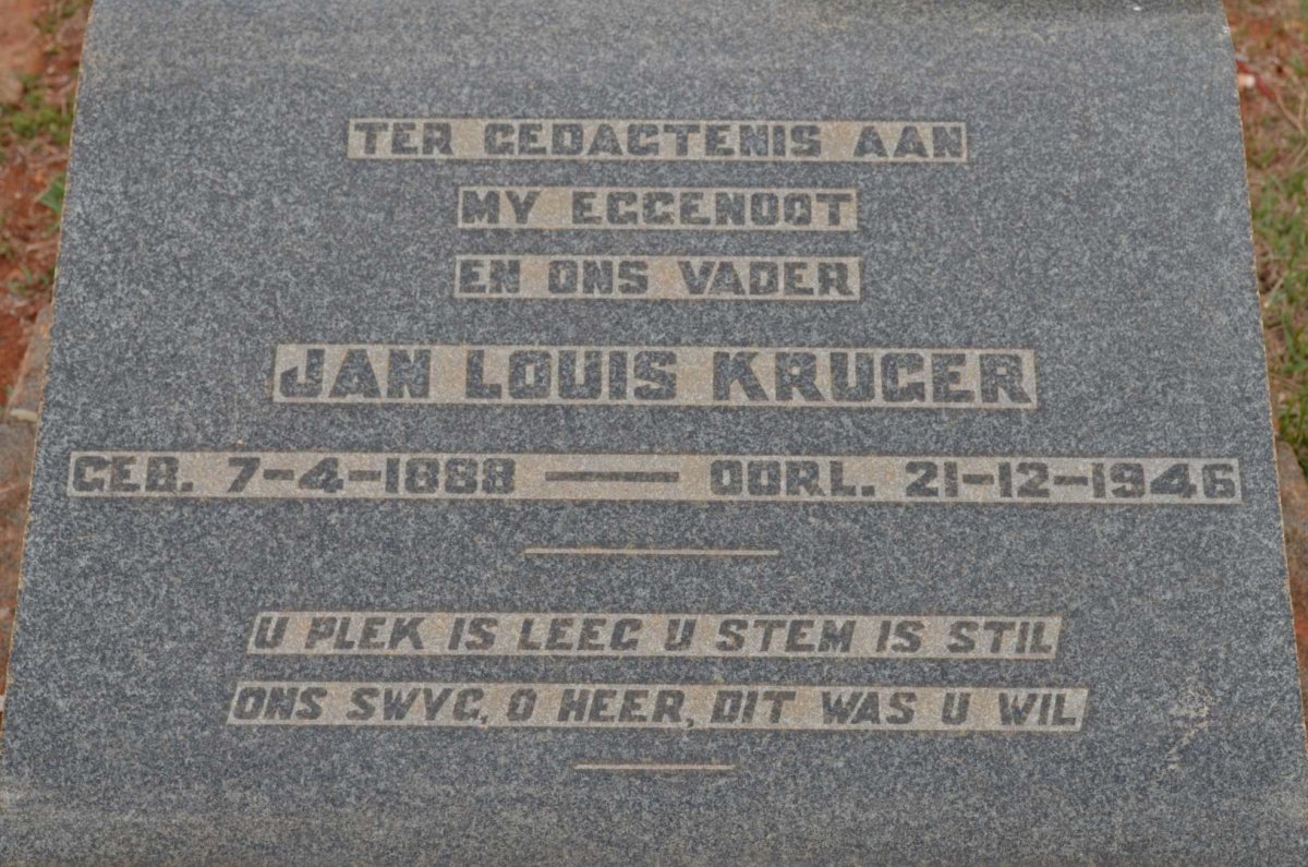 KRUGER Jan Louis 1888-1946