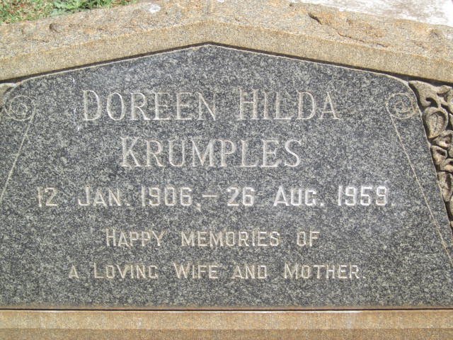 KRUMPLES Doreen Hilda 1906-1959