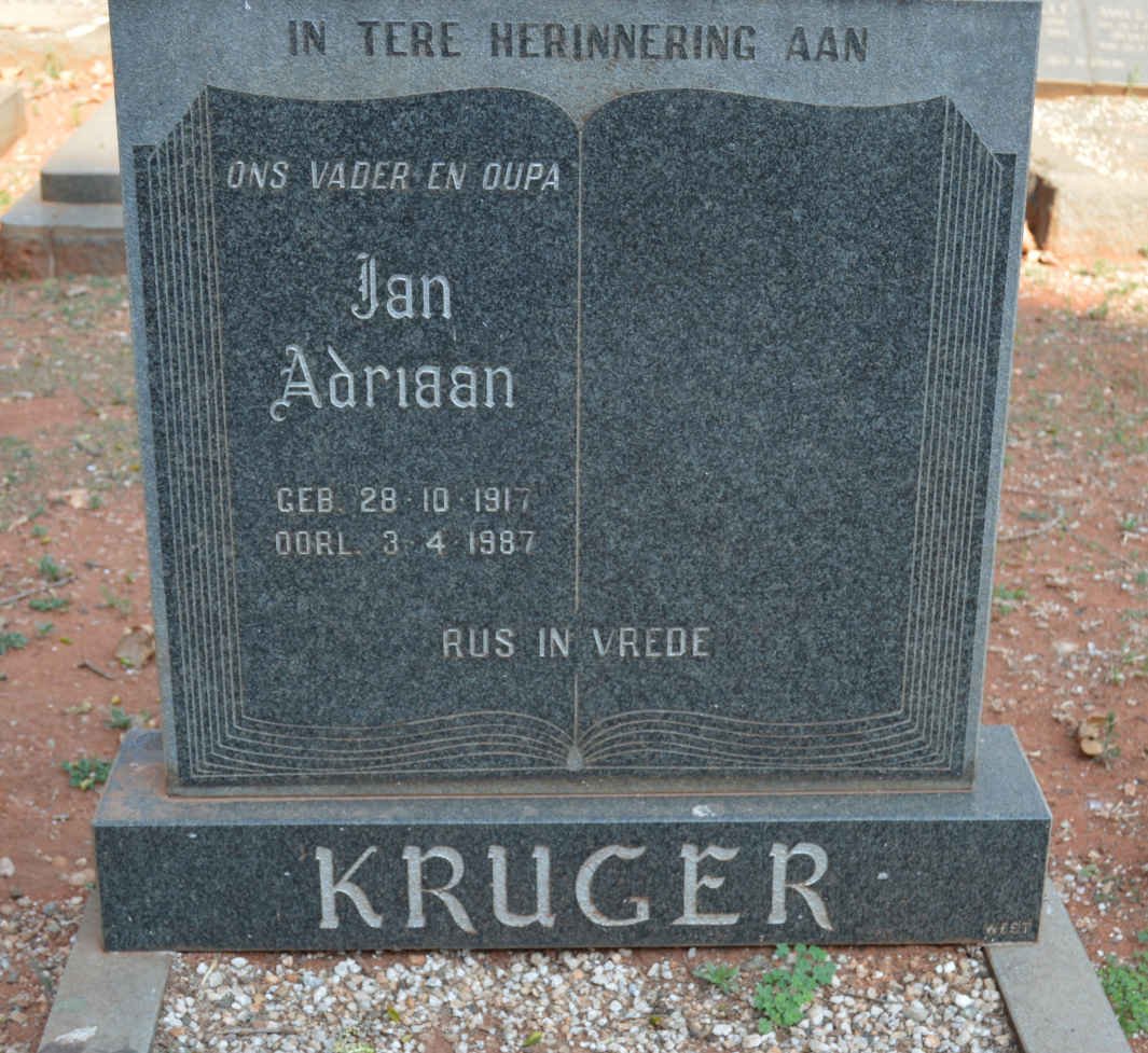 KRUGER Jan Adriaan 1917-1987