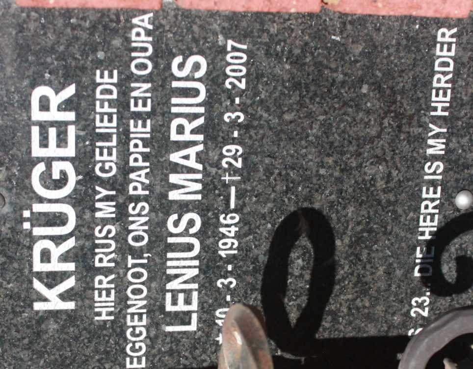 KRUGER Lenius Marius 1946-2007