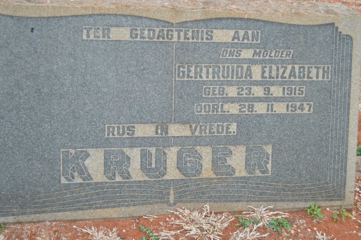 KRUGER Gertruida Elizabeth 1915-1947