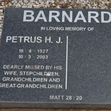 BARNARD Petrus H.J. 1927-2003