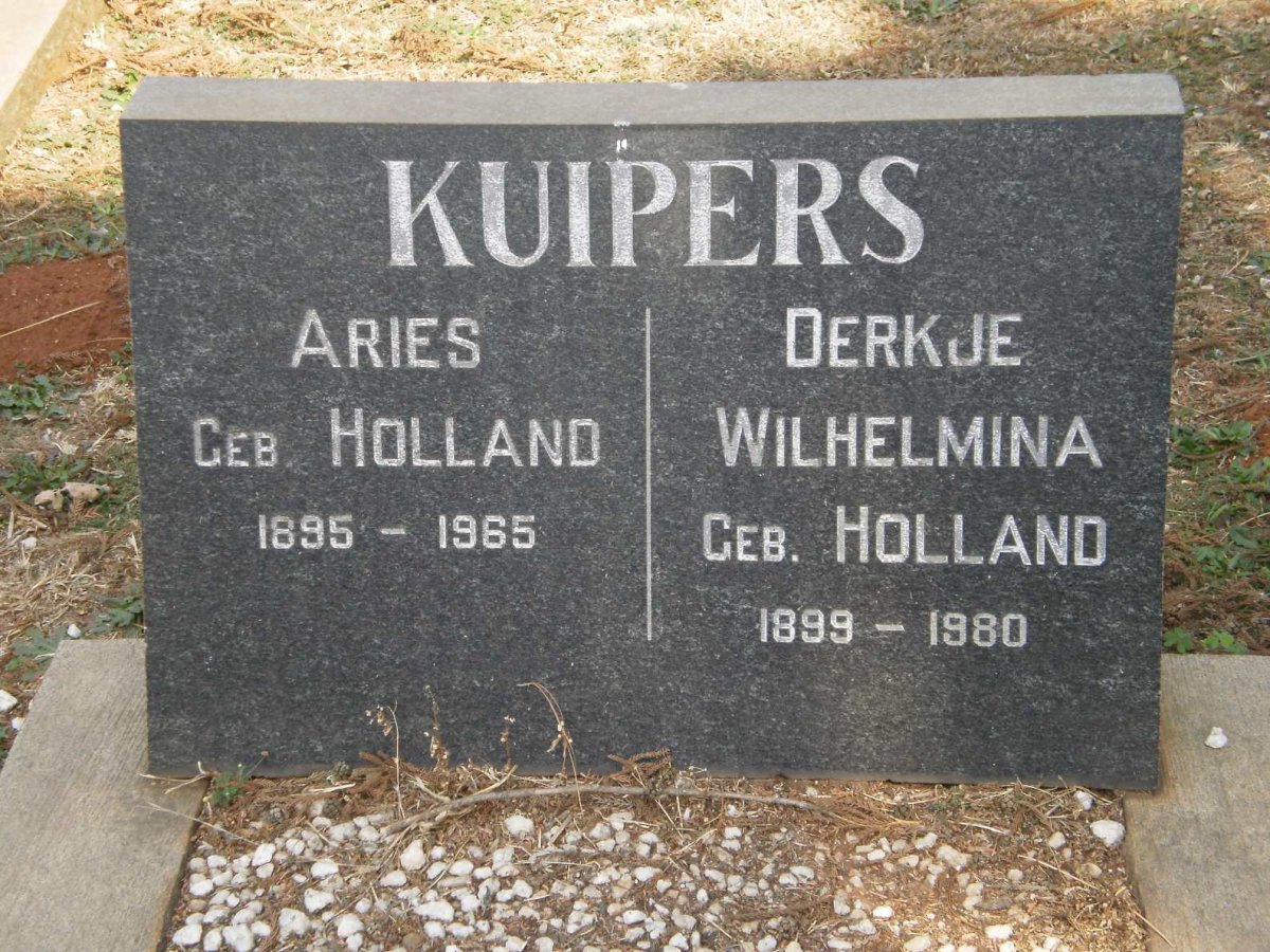 KUIPERS Aries 1895-1965 &amp; Derkje Wilhelmina HOLLAND 1899-1980