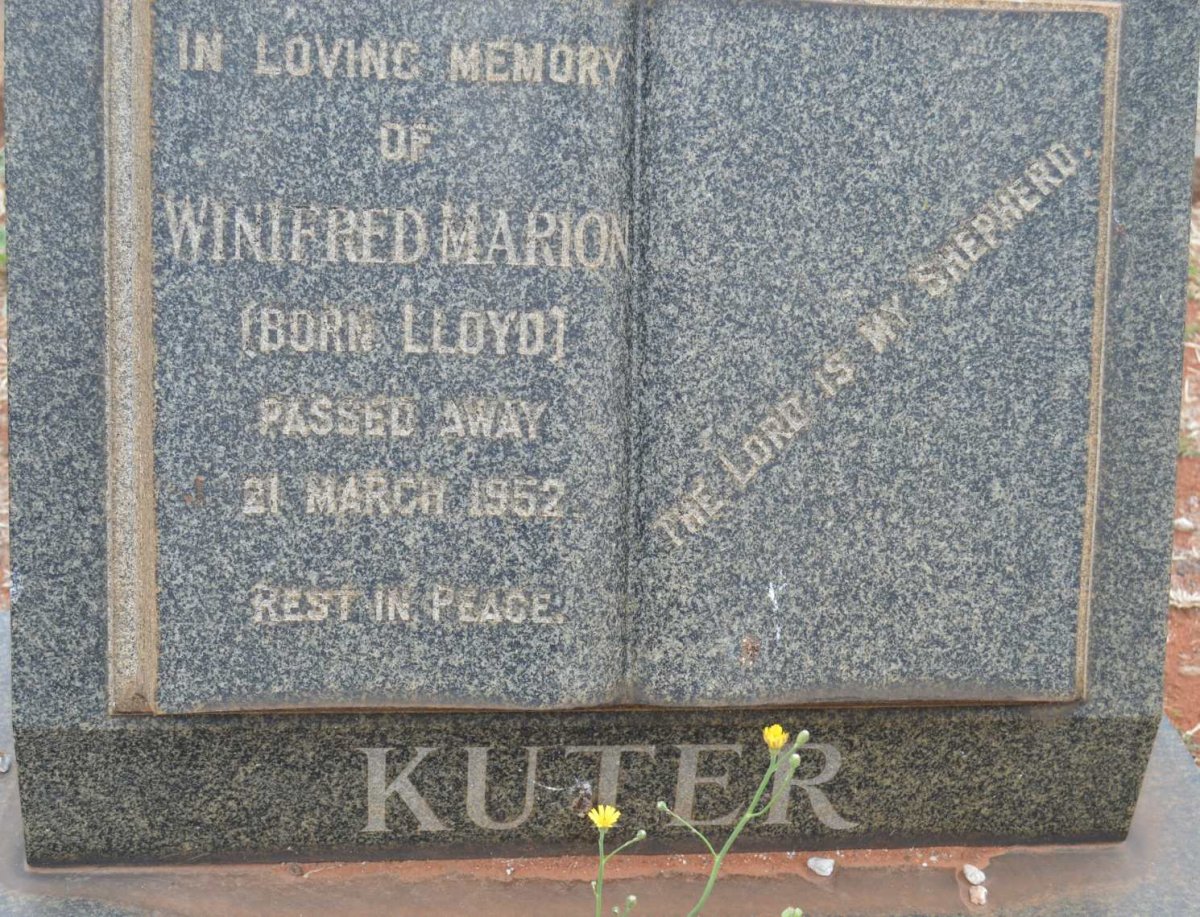 KUTER Winifred Marion nee LLOYD -1952