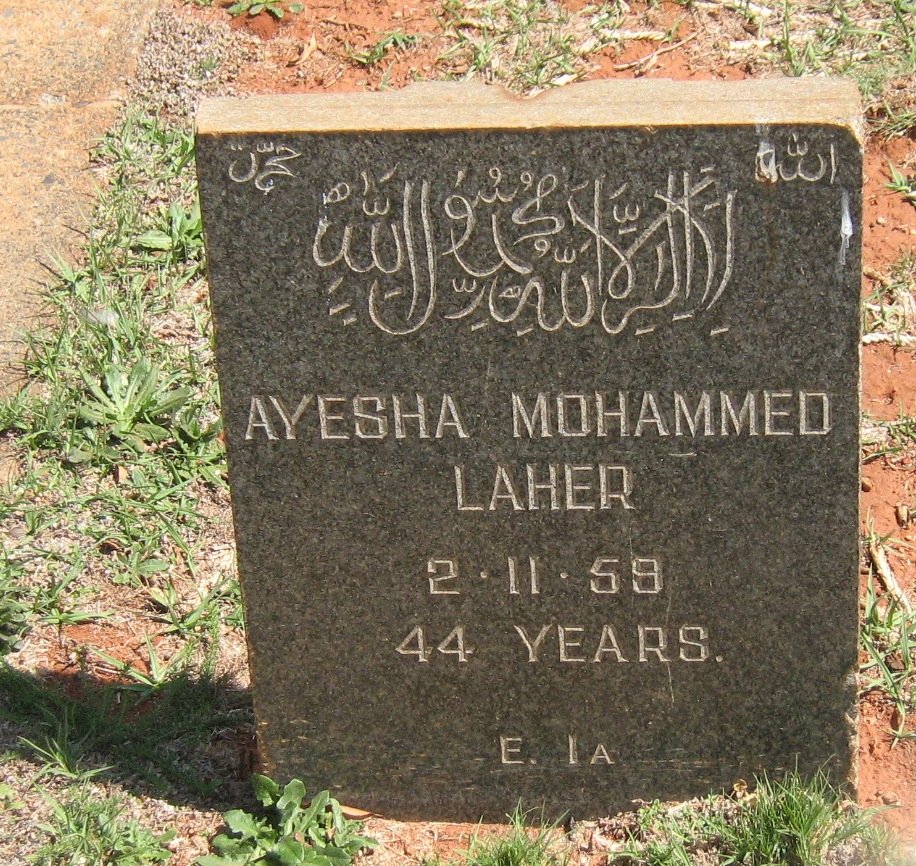 LAHER Ayesha Mohammed -1959