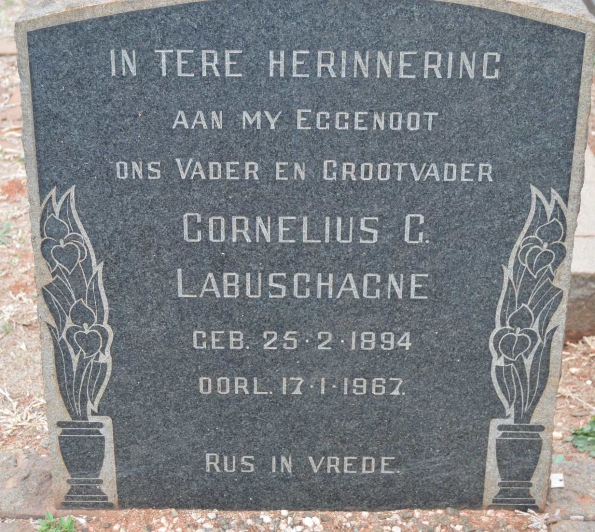 LABUSCHAGNE Cornelius C. 1894-1967