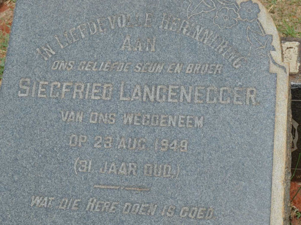 LANGENEGGER Siegfried -1949
