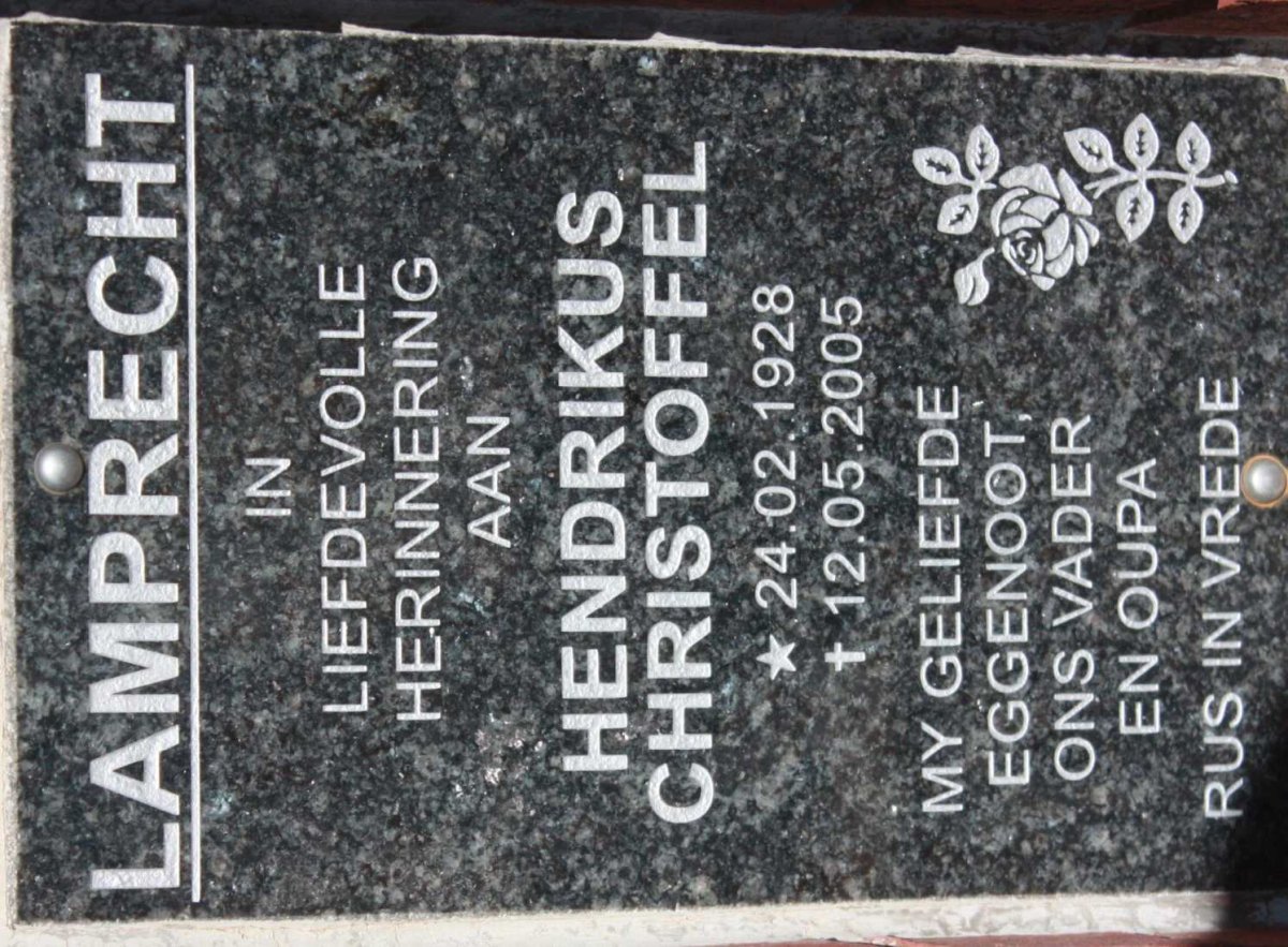 LAMPRECHT Hendrikus Christoffel 1928-2005