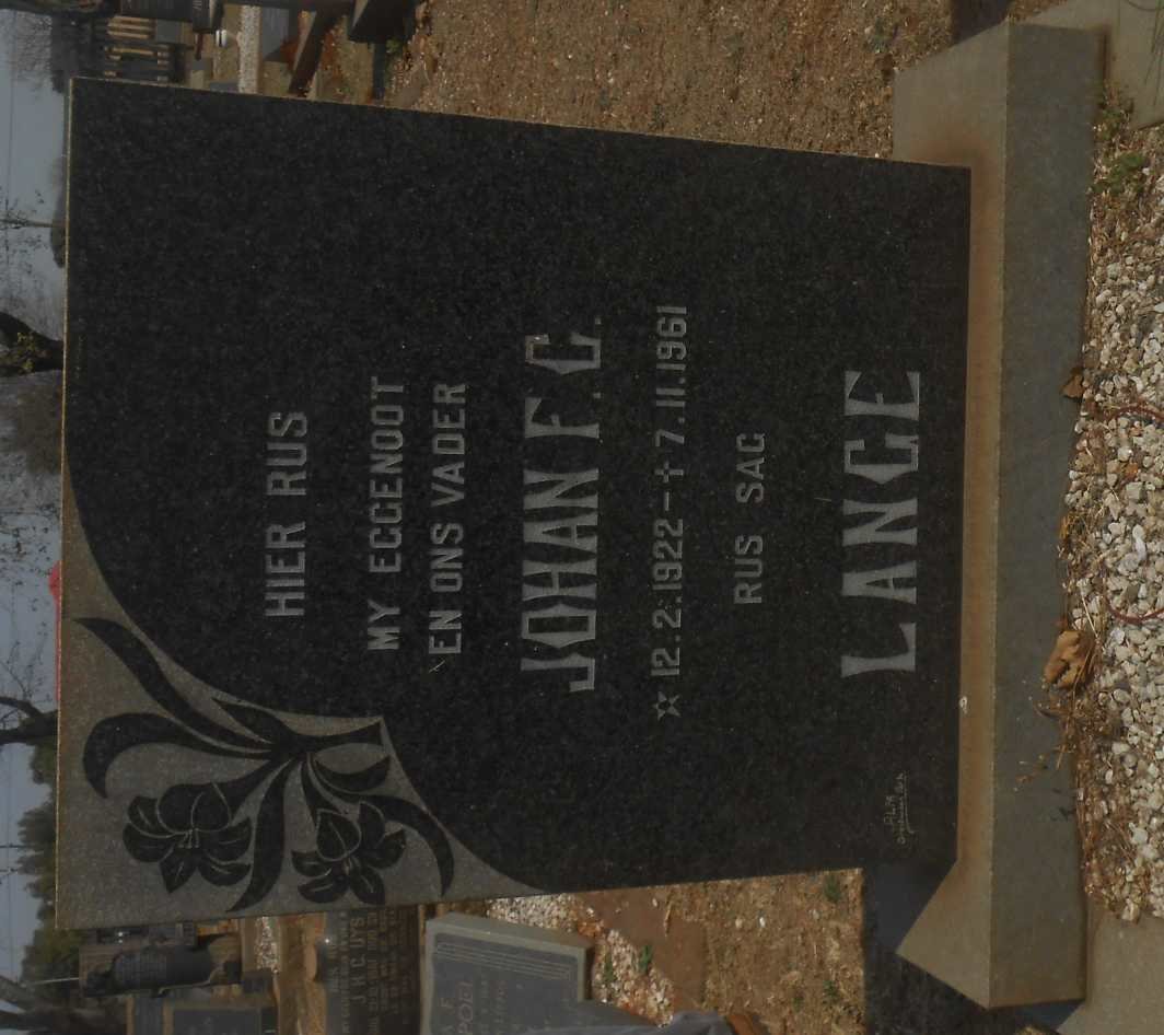 LANGE Johan F.C. 1922-1961