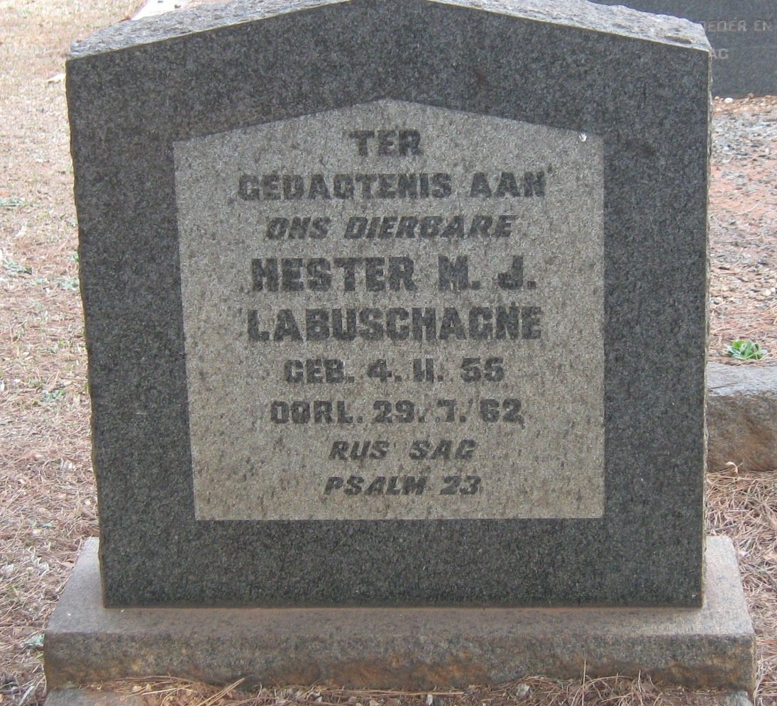 LABUSCHAGNE Hester M.J. 1955-1962