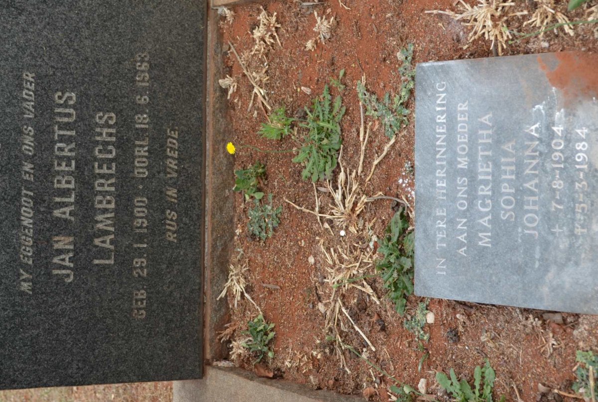 LAMBRECHS Jan Albertus 1900-1963 &amp; Magrietha Sophia Johanna 1904-1984