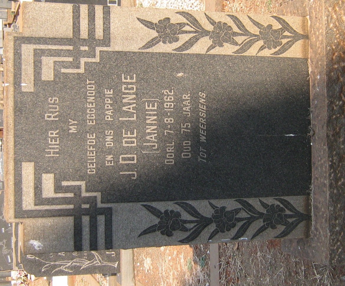 LANGE J.D., de -1962