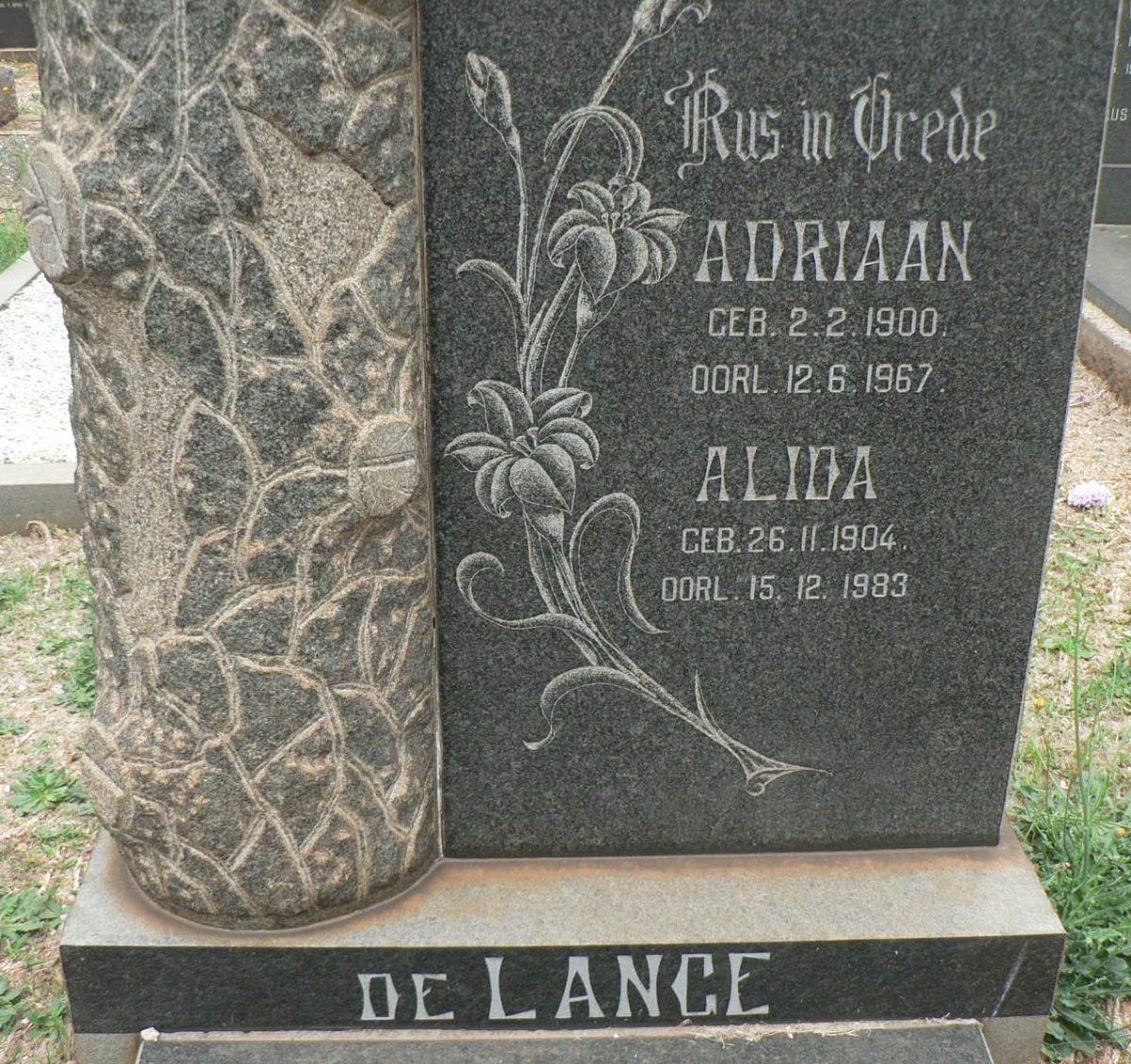 LANGE Adriaan, de 1900-1967 &amp; Alida 1904-1983