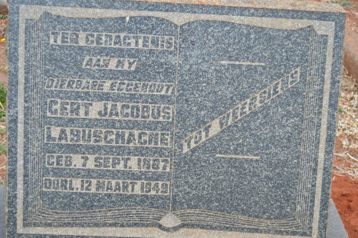 LABUSCHAGNE Gert Jacobus 1887-1949