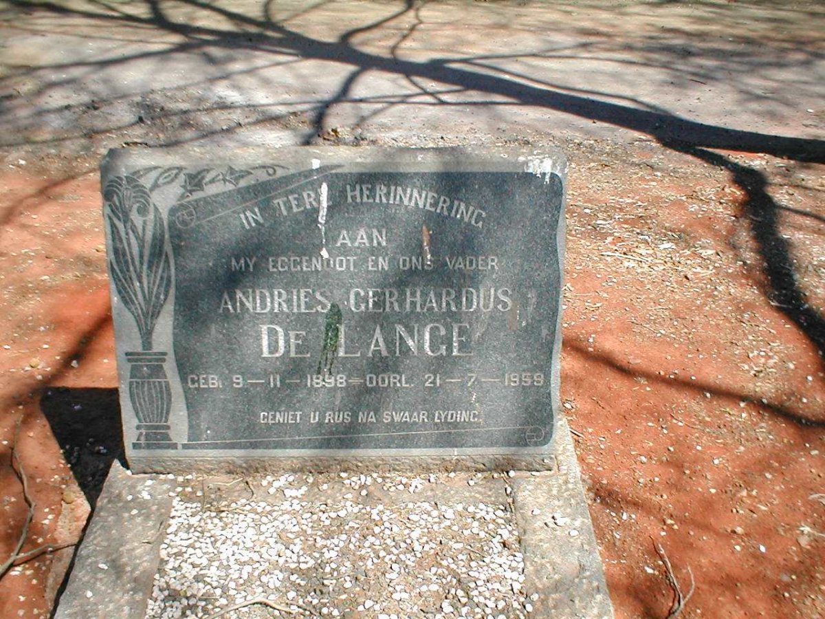 LANGE Andries Gerhardus, de 1898-1959
