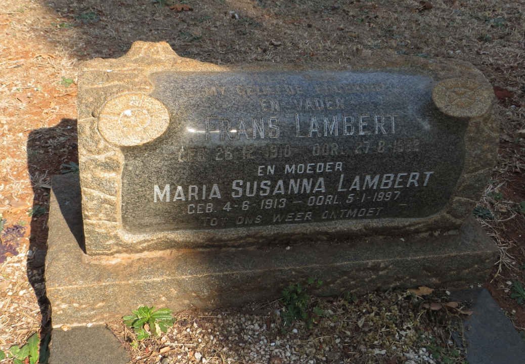 LAMBERT Frans 1910-1982 &amp; Maria Susanna 1913-1997