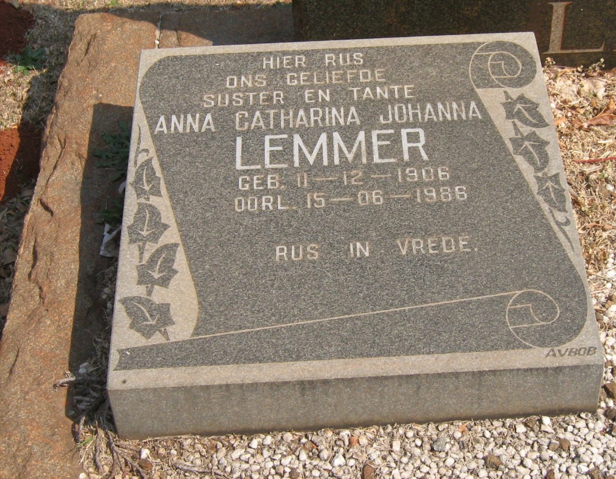 LEMMER Anna Catharina Johanna 1906-1986