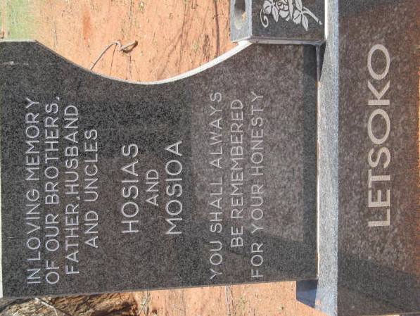 LETSOKO Hosias :: LETSOKO Mosioa