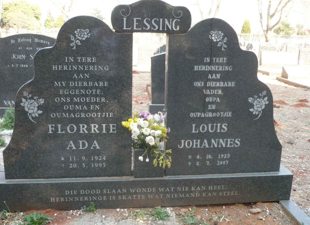 LESSING Louis Johannes 1923-2007 &amp; Florrie Ada 1924-1995