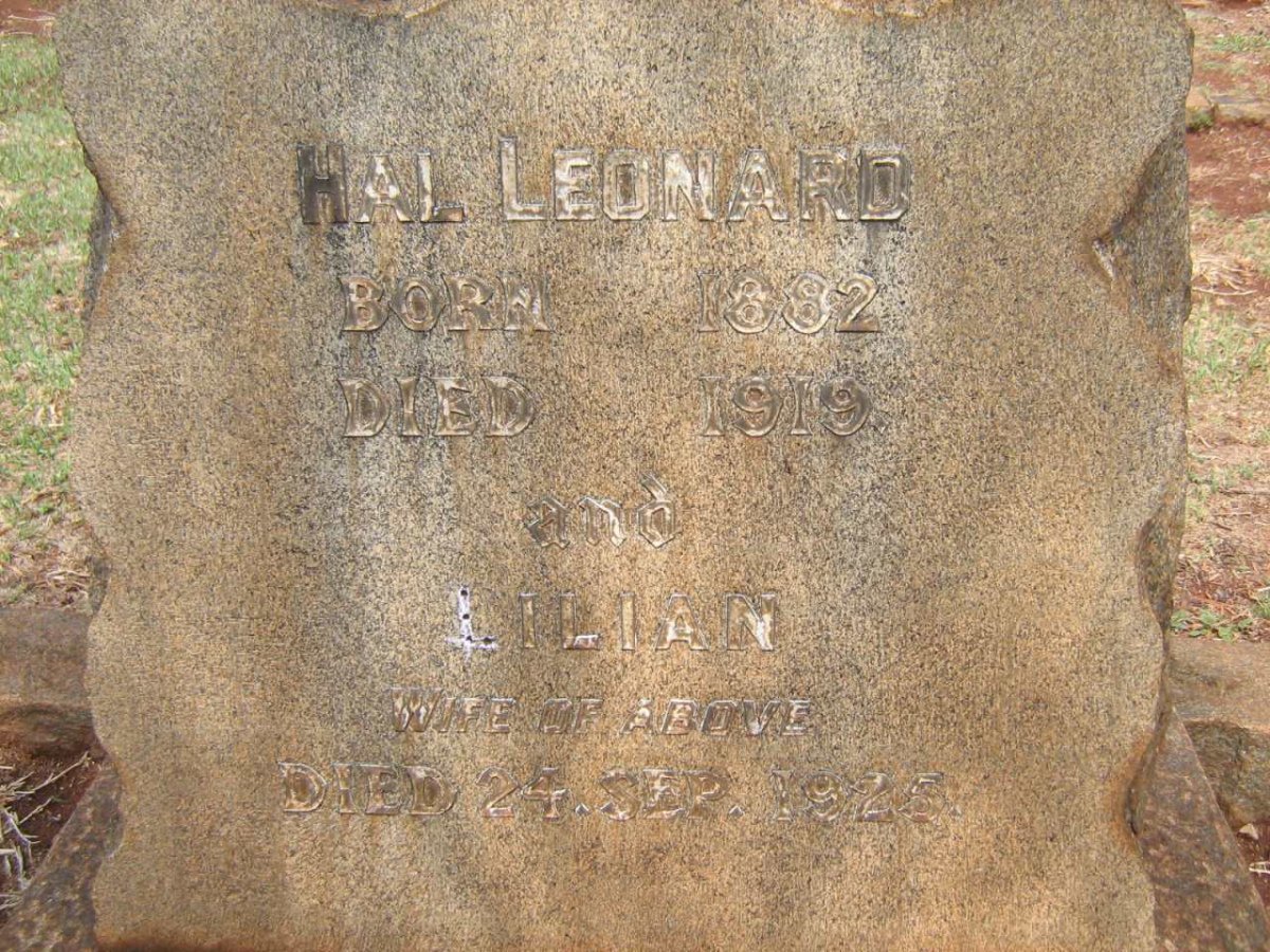 LEONARD Hal 1882-1919 &amp; Lilian -1925