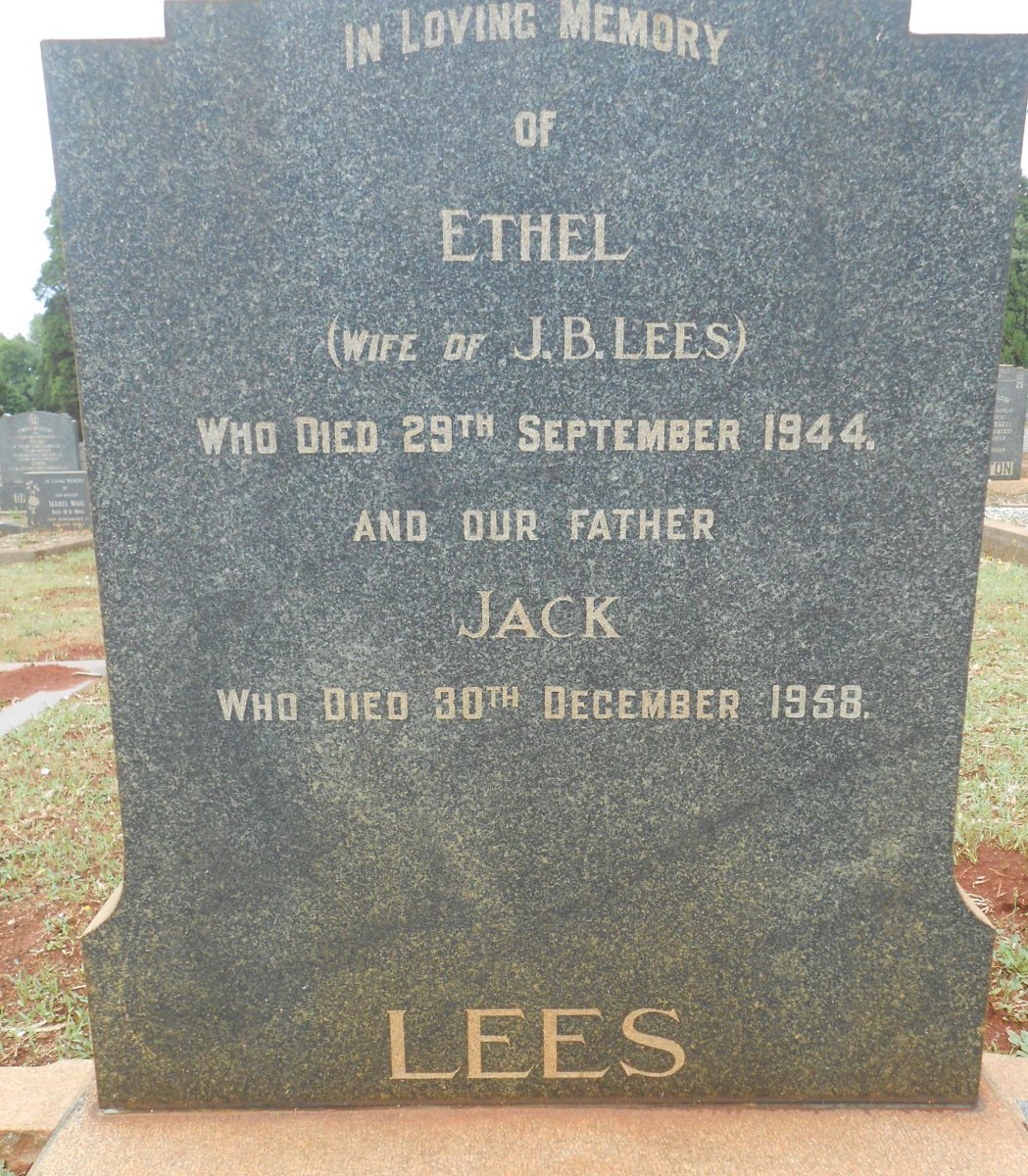 LEES Jack -1958 &amp; Ethel -1944