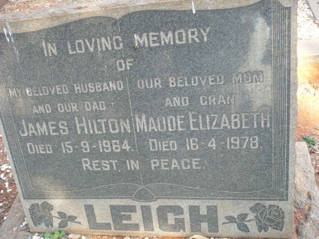 LEIGH James Hilton -1964 &amp; Maude Elizabeth -1978