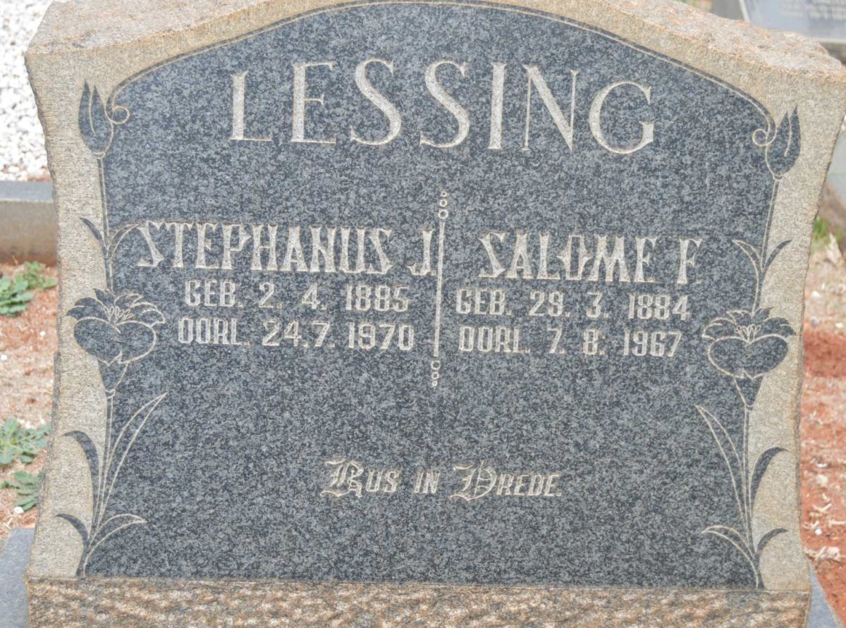 LESSING Stephanus J. 1885-1970 &amp; Salome F.1884-1967