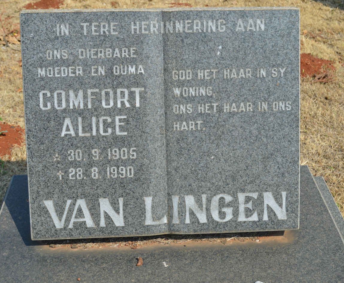 LINGEN Comfort Alice, van 1905-1990