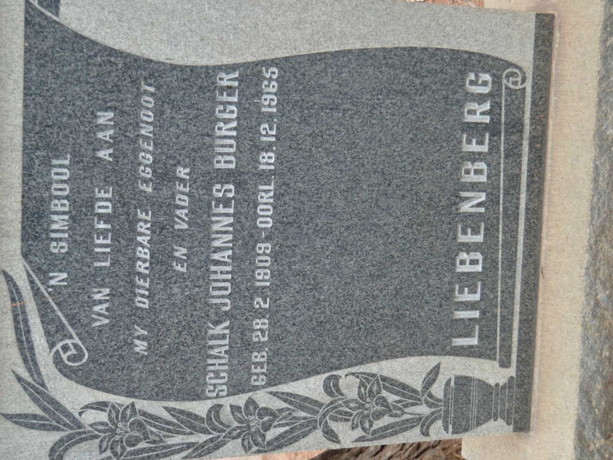 LIEBENBERG Schalk Johannes Burger 1909-1965