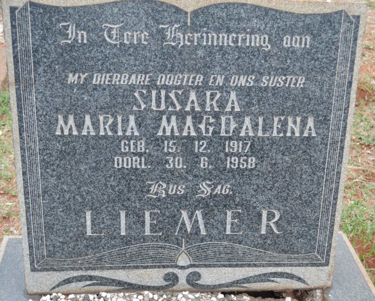 LIEMER Susara Maria Magdalena 1917-1958