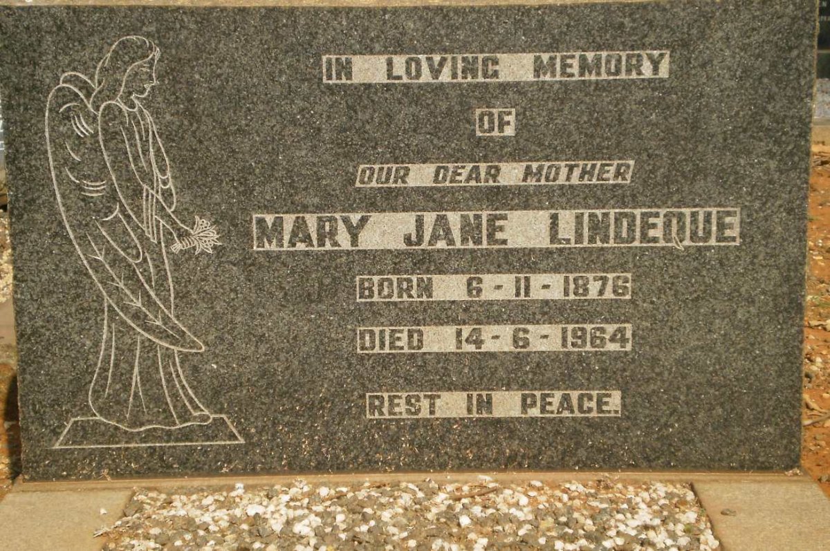 LINDEQUE Mary Jane 1876-1964