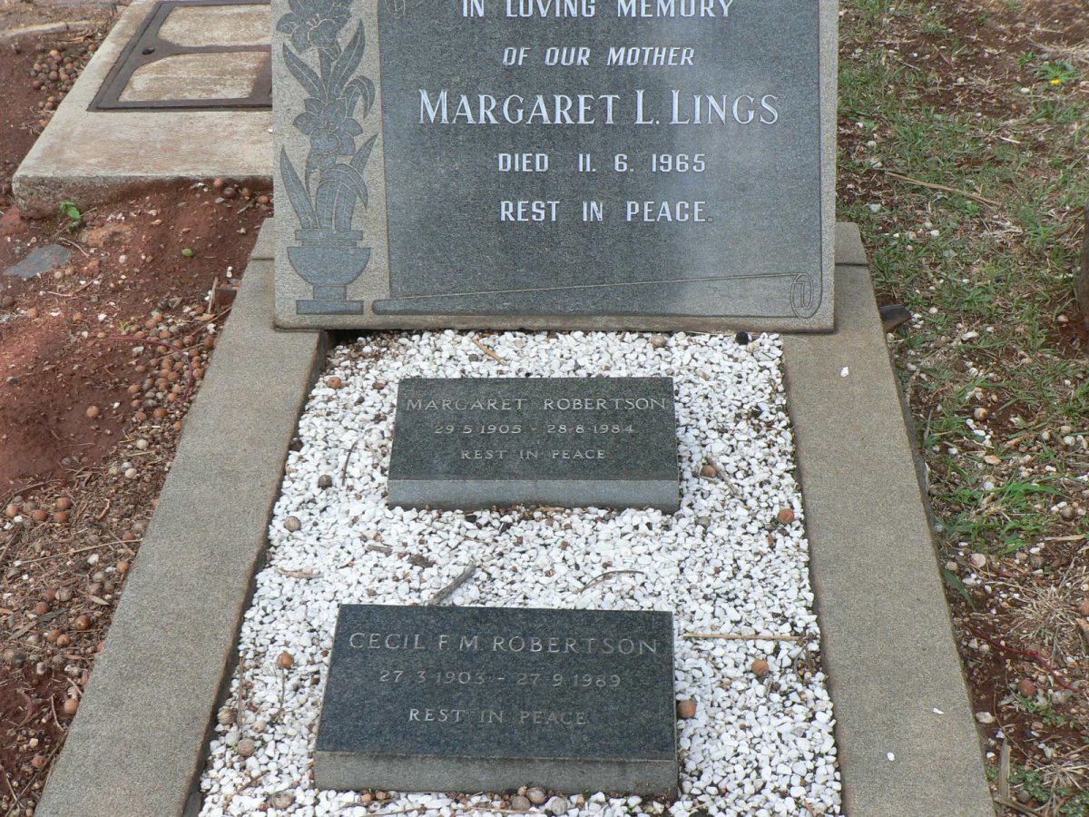 LINGS Margaret L. -1965 :: ROBERTSON Cecil F.M. 1903-1989 :: ROBERTSON Margaret 1905-1984